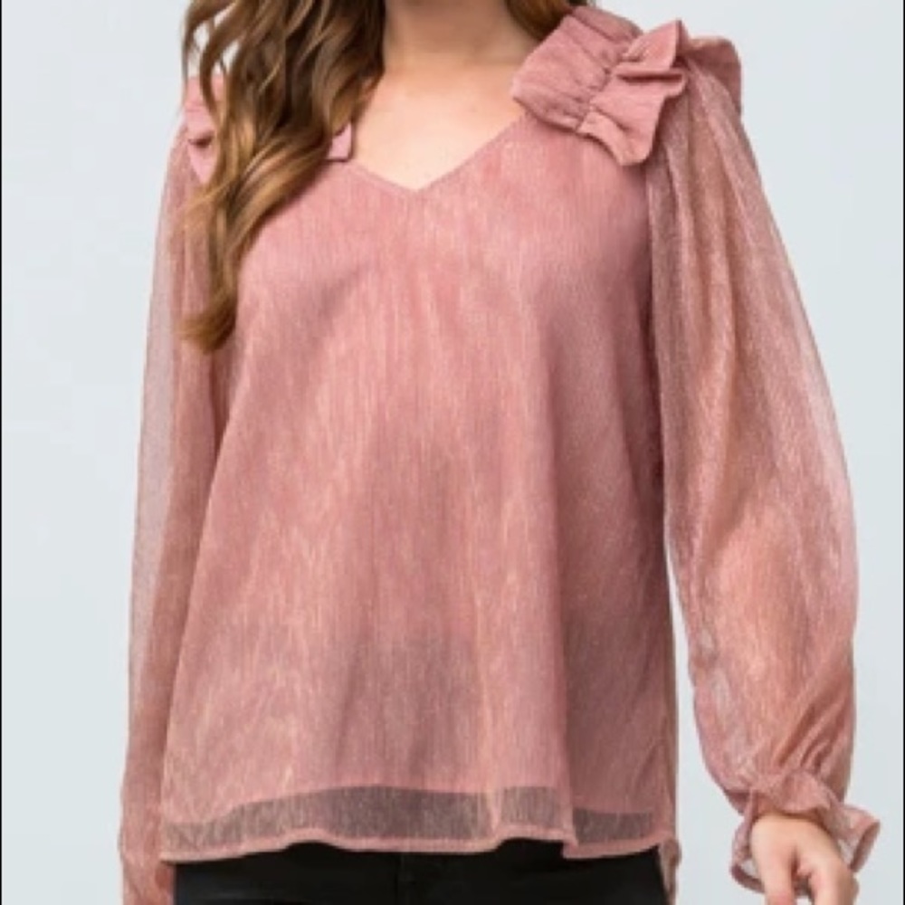 Rose and gold shimmer blouse